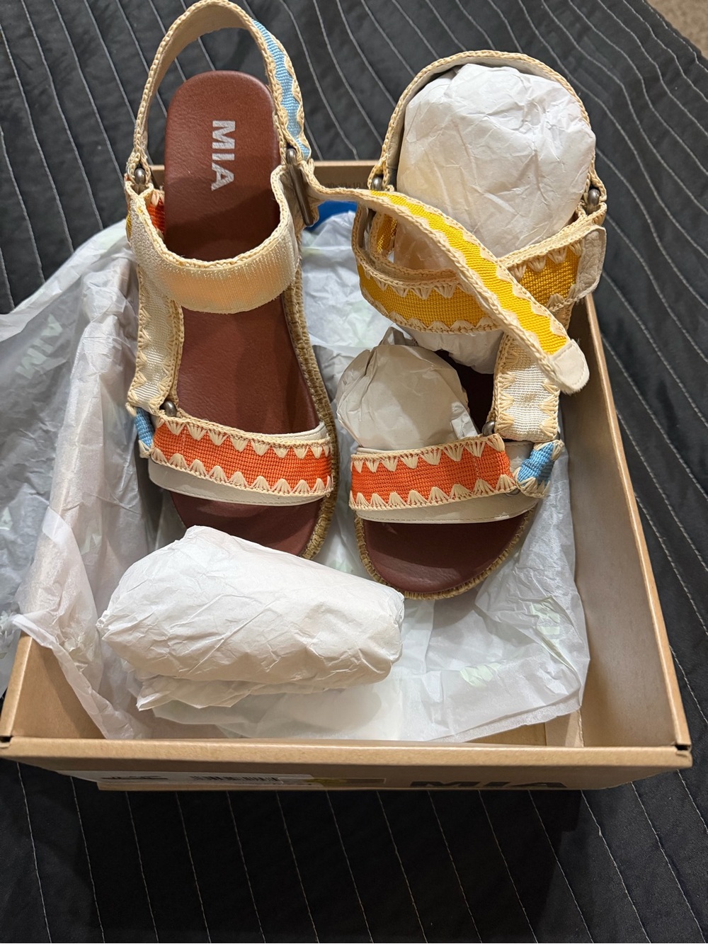 MIA Multi-Color Woven Espadrille Sandals NEW